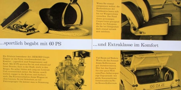Opel Rekord 60 PS Modelprogram 1960 "Chic, flott, besonders" Carbrochure (8252)